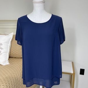Michael Kors Over Lay Split Back Top Size Small